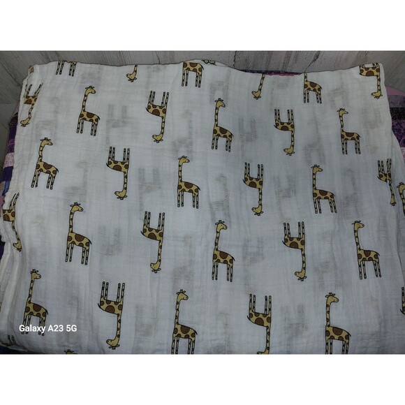 Aden + Anais Muslin Swaddle Blankets (3) Bird, Giraffe, Elephant 100% Cotton - Picture 6 of 7